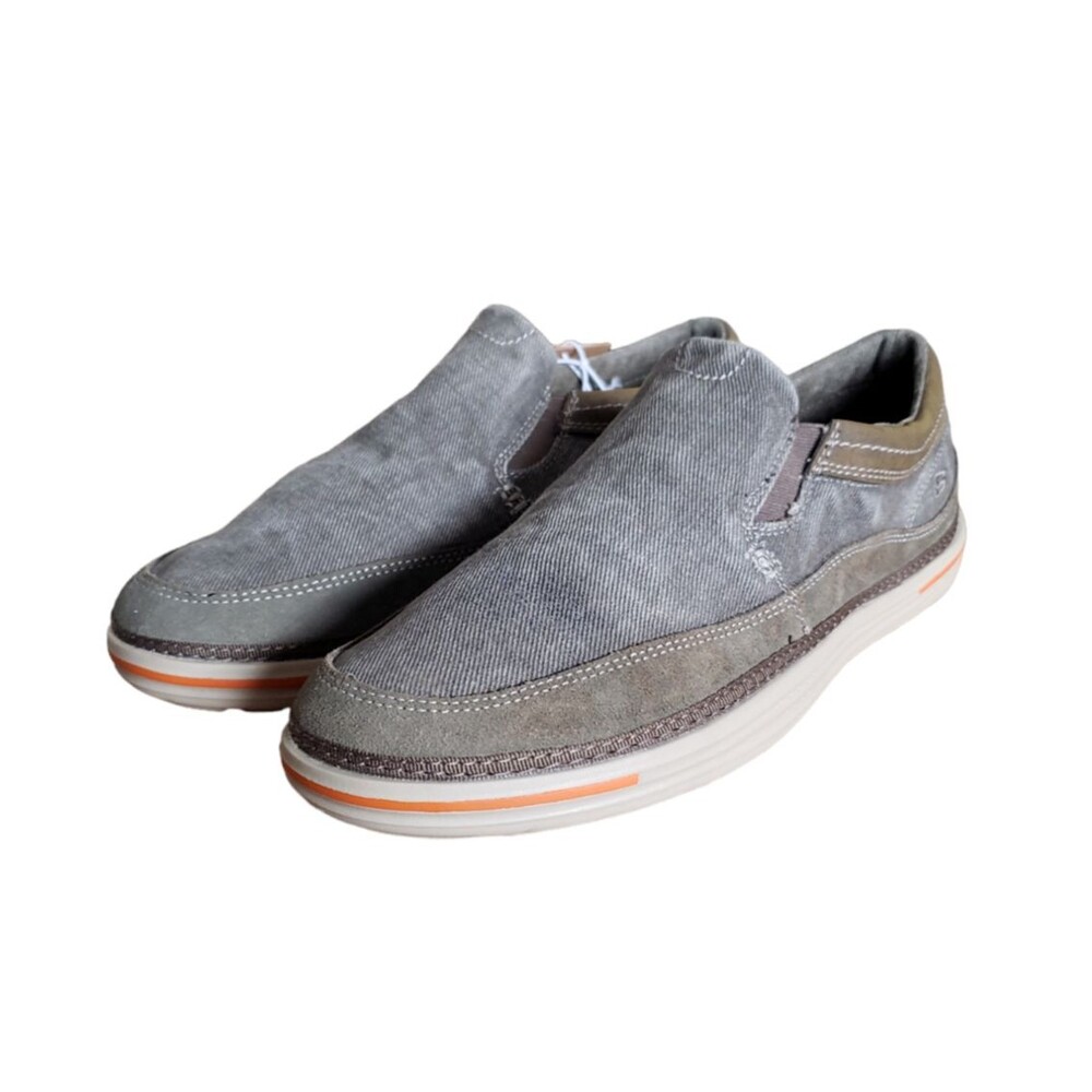 New Skechers Men's Expected Avillo Relaxed-Fit Khaki Slip-On 64109/Gray Size 9.5